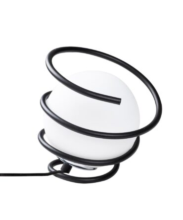Lampe à poser Addituma Verre Blanc et Métal spiral Noir