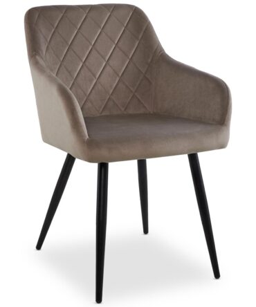 Lot de 2 chaises Mariette Velours Taupe