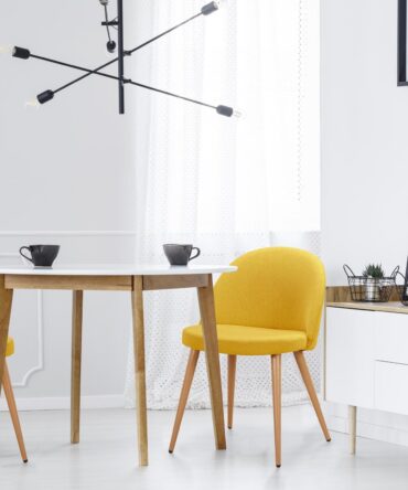 Lot de 6 chaises scandinaves Tissu Jaune