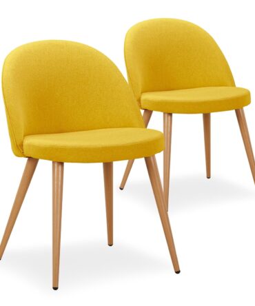 Lot de 2 chaises scandinaves Maury tissu Jaune