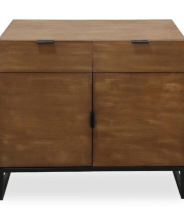 Commode 2 tiroirs et 2 portes battantes Panara Chêne Clair