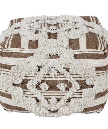 Pouf Perou Tissu Marron
