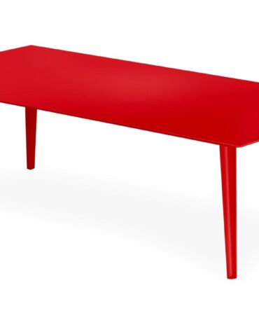 Table basse rectangulaire 120x60cm Métal Rouge