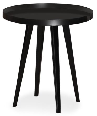 Table d'appoint ronde à rebord 45cm Bipolart Métal Noir