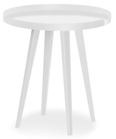 Table d'appoint ronde à rebord 45cm Métal Blanc
