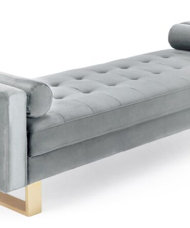 Banquette capitonnée Shell Velours Argent