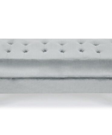 Banquette capitonnée Shell Velours Argent