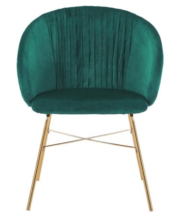 Chaise Smart Velours Vert Pieds Or