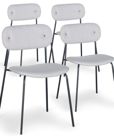 Lot de 4 chaises modernes Stellair Tissu Gris