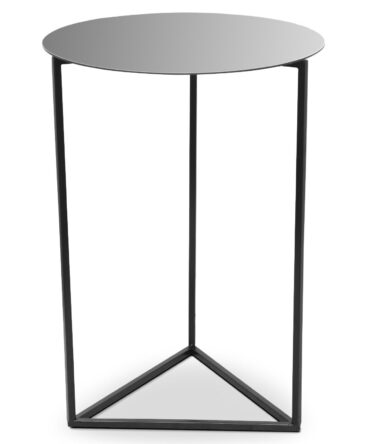 Table d'appoint Oliana Miroir et Métal Noir