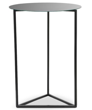 Table d'appoint Oliana Miroir et Métal Noir