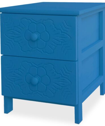 Table de chevet sculptée style marocain L36cm Bois Bleu